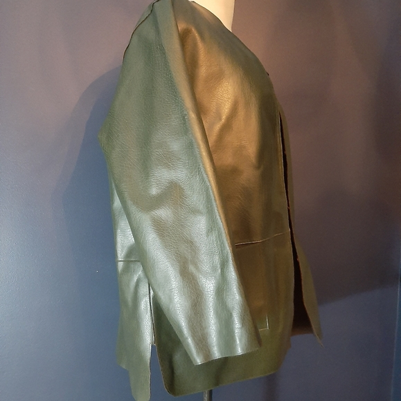 SPANNER Jackets & Coats Spanner Army Green Vegan Leather Jacket